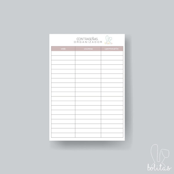 Organizador de contraseñas - Imagen 2