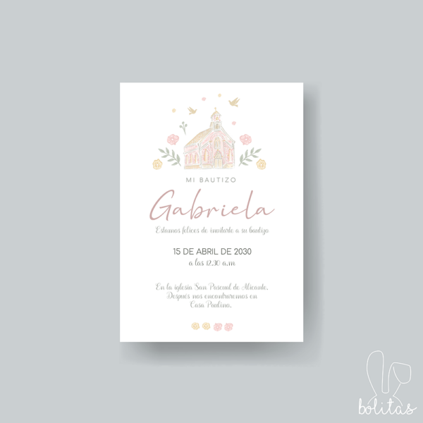 Invitación Bautizo Peonía - Imagen 2