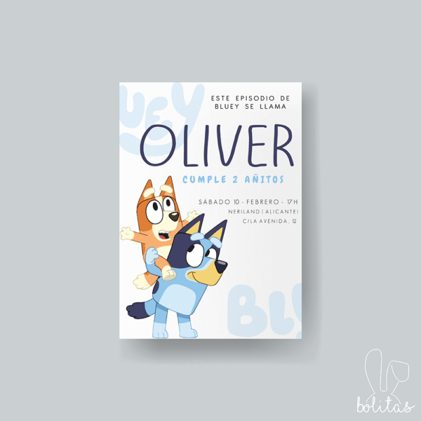 Invitación Cumpleaños Disney Bluey - Imagen 2