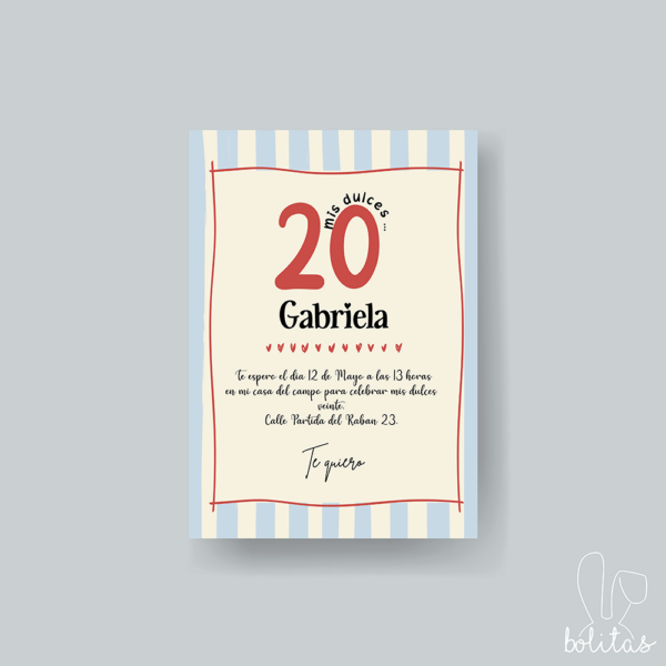 Invitación cumpleaños adulto Cherry - Imagen 2
