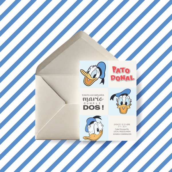 Invitación Cumpleaños Disney Pato Donald