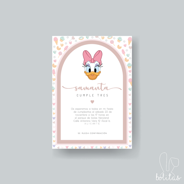 Invitación Cumpleaños Disney Daisy - Imagen 2