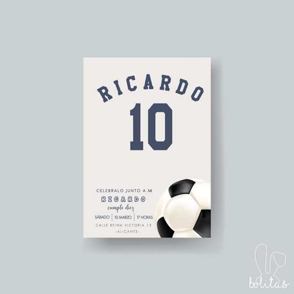 Invitación cumpleaños deporte fútbol - Imagen 2