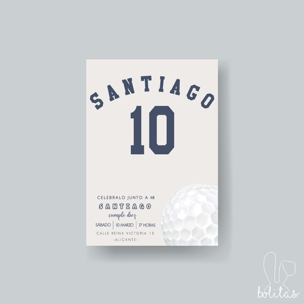 Invitación cumpleaños deporte golf - Imagen 2