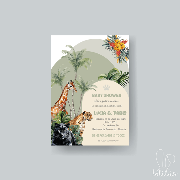 Invitación Baby Shower Safari - Imagen 2