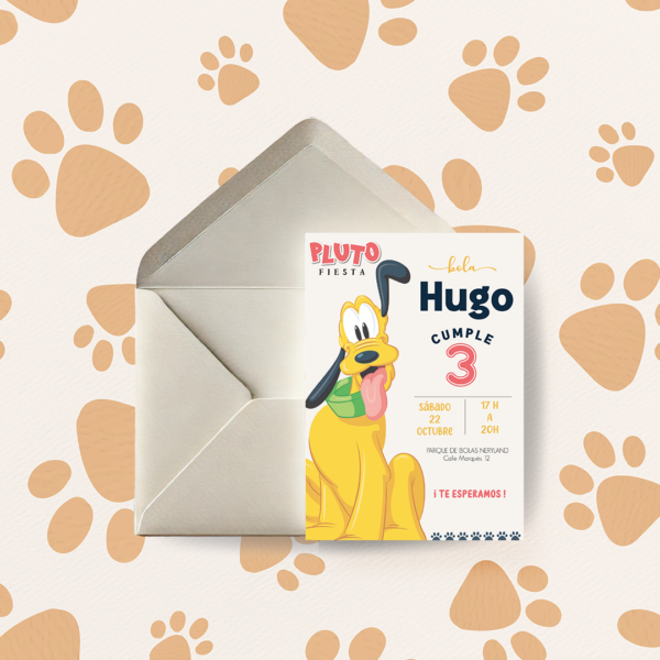 Invitación Cumpleaños Disney Pluto