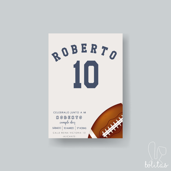 Invitación cumpleaños deporte rugby - Imagen 2