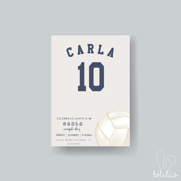 Invitación cumpleaños deporte voleibol - Imagen 2