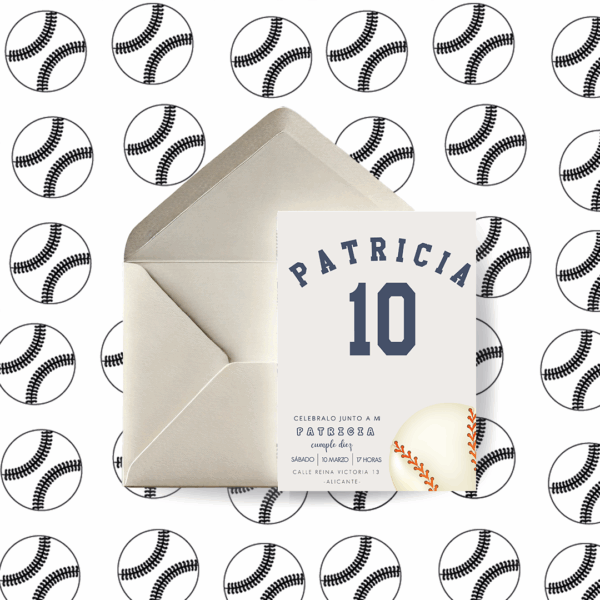 Invitación cumpleaños deporte béisbol