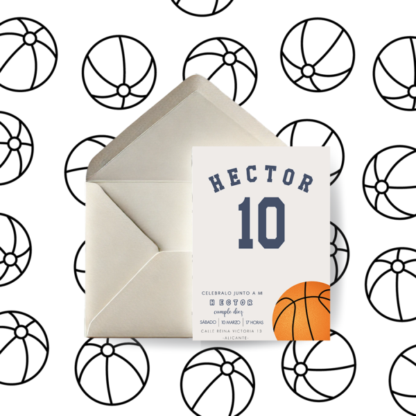 Invitación cumpleaños deporte baloncesto
