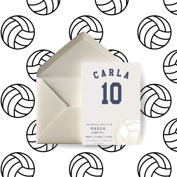 Invitación cumpleaños deporte voleibol