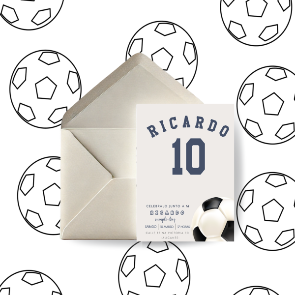 Invitación cumpleaños deporte fútbol