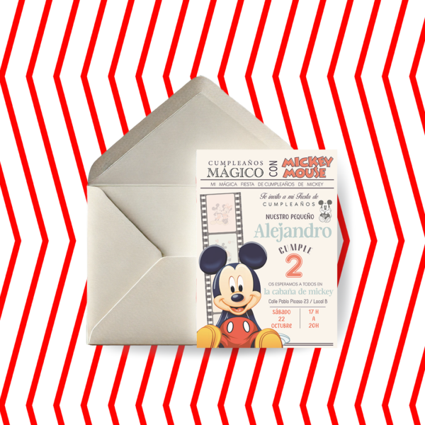Invitación Cumpleaños Disney Mickey