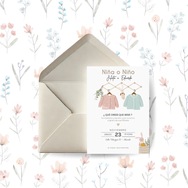 Invitación revelación sexo del bebé jersey