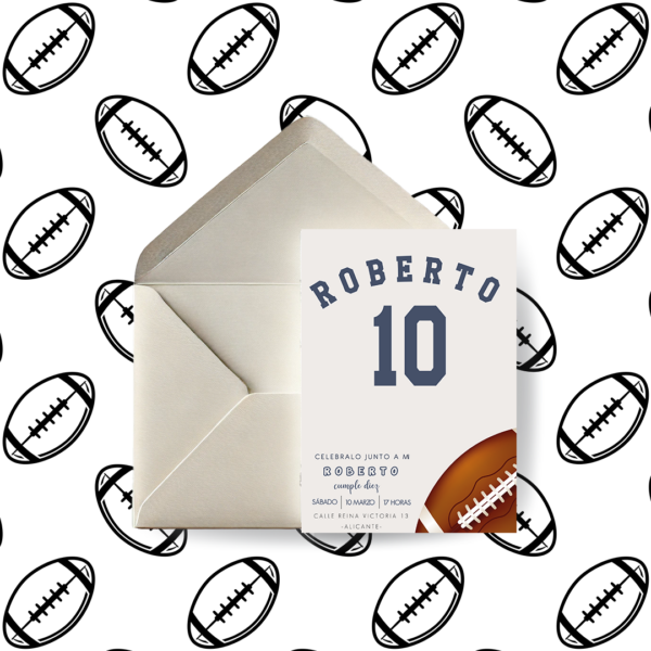 Invitación cumpleaños deporte rugby