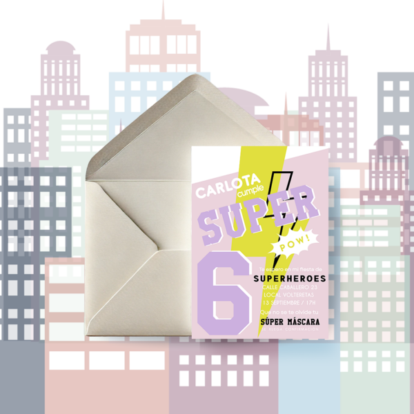 Invitación cumpleaños superhéroe super girl