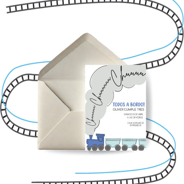 Invitación Cumpleaños Infantil Tren