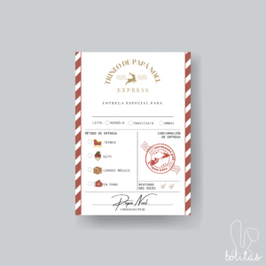 Certificado de entrega Papá Noel