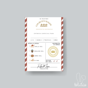 Certificado de entrega Reyes Magos