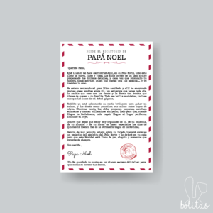 Carta Papá Noel para niños