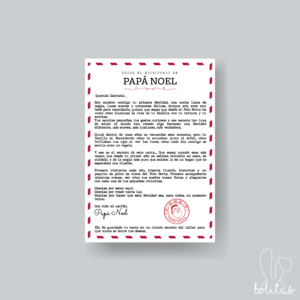 Carta Papá Noel primera Navidad